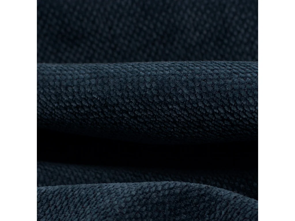 Canapé lit convertible 3 places tissu chenille bleu foncé avec matelas 10cm - Fabriqué en France - Nido