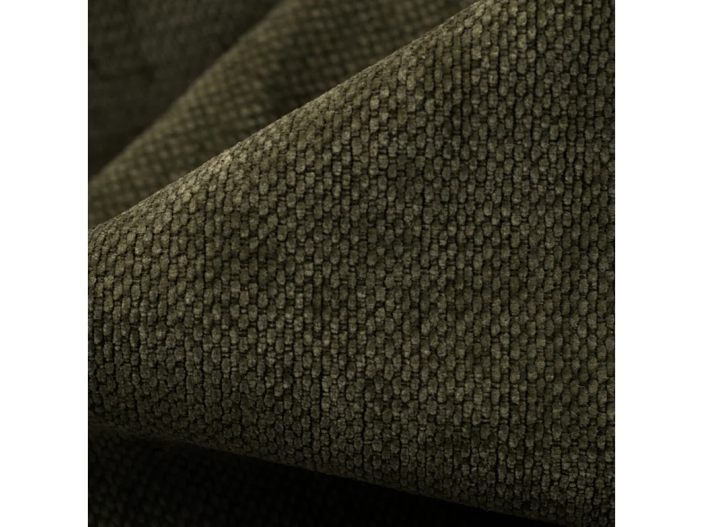 Canapé lit convertible 3 places tissu chenille kaki avec matelas 10cm - Fabriqué en France - Nido