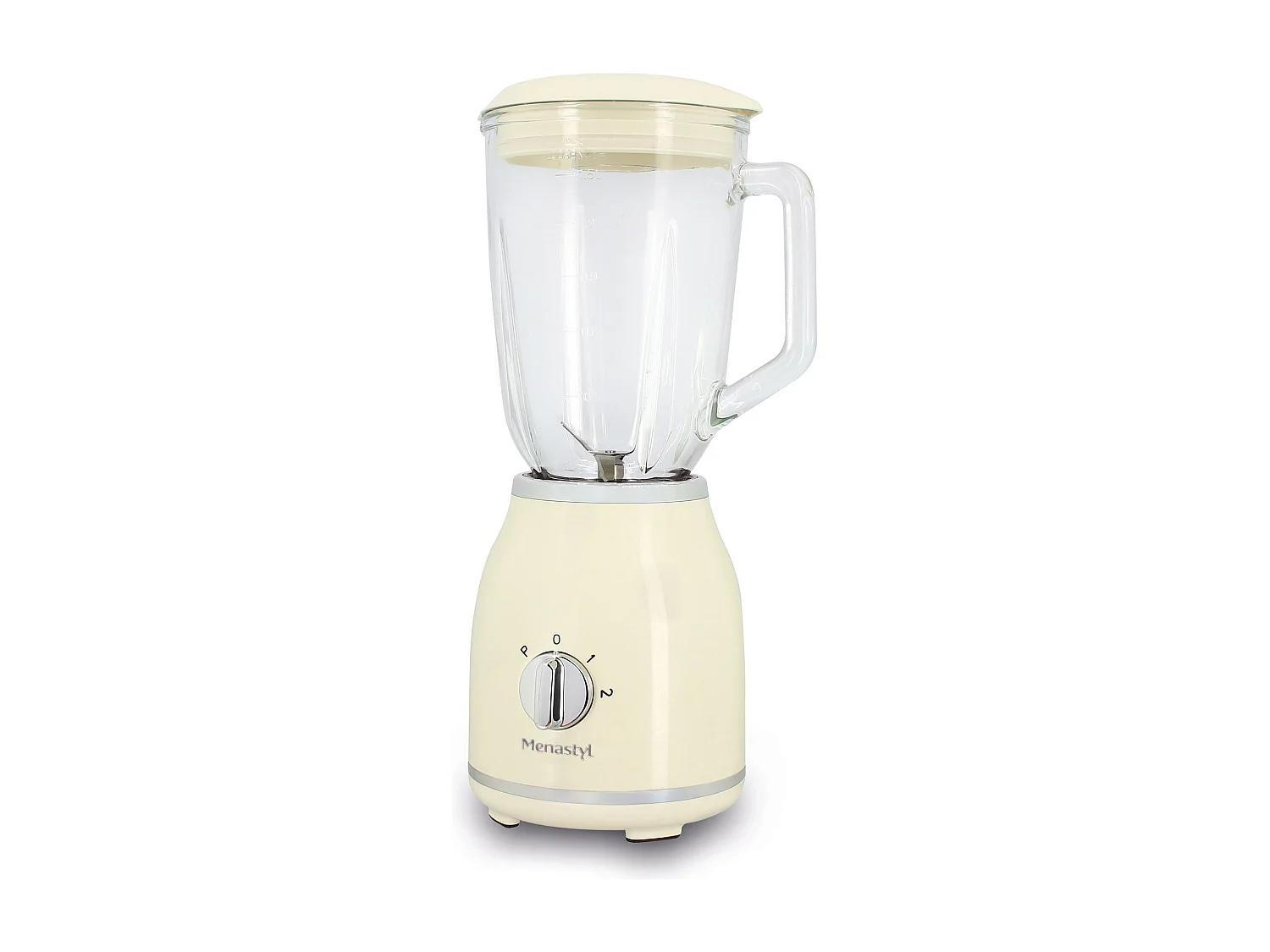 Menastyl - Blender Retro 1.5l En Polypropylène Crème Et Contenant En Verre