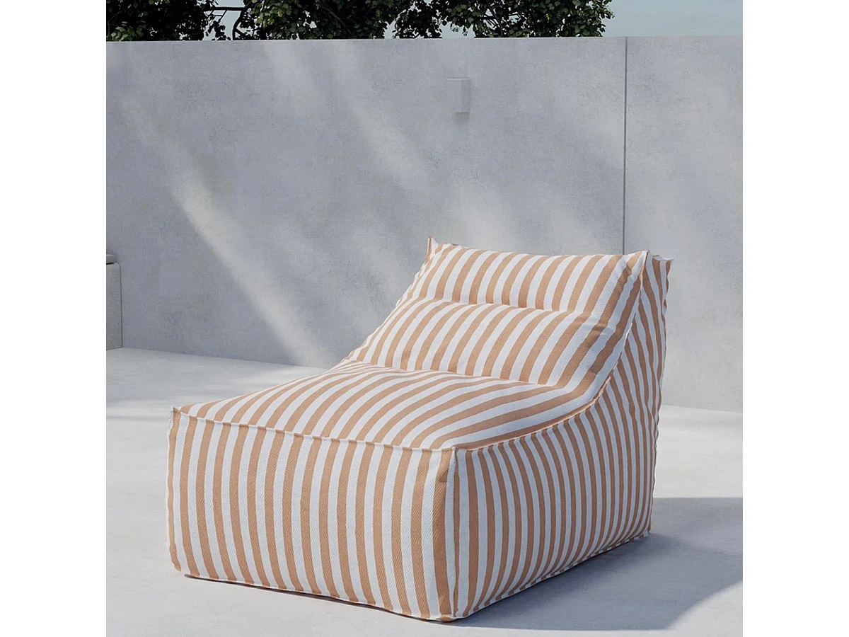 Bain de Soleil à Rayures "Redang" 118cm Orange & Blanc