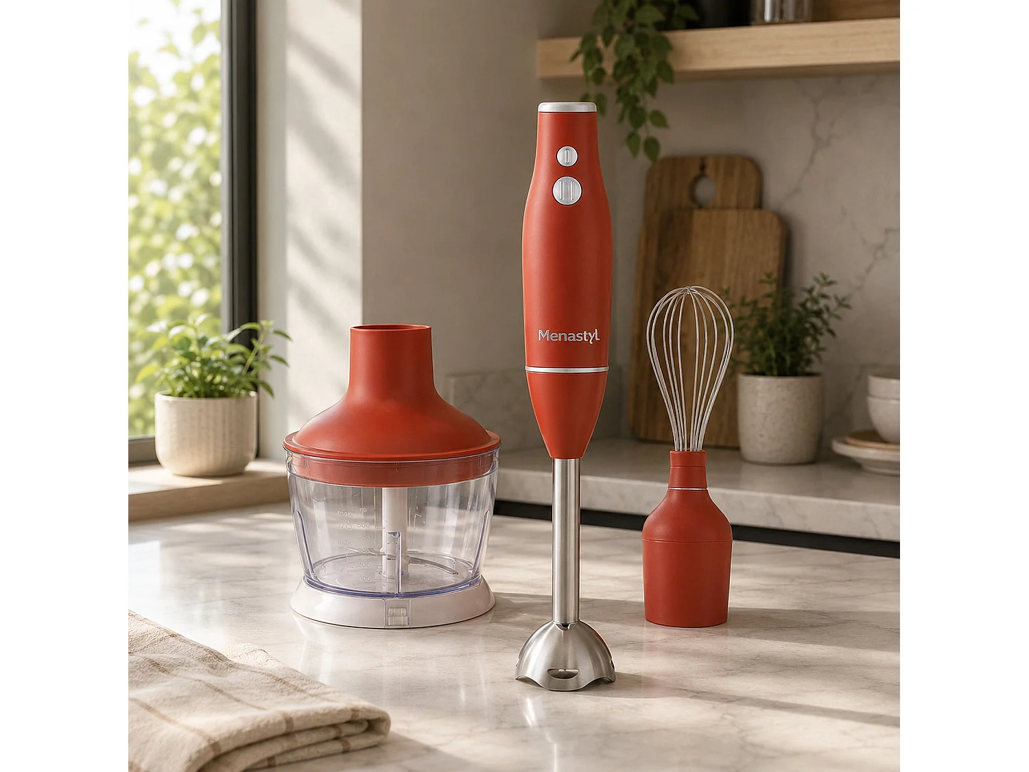 Menastyl - Mixeur 3 En 1 Retro En Plastique Brique