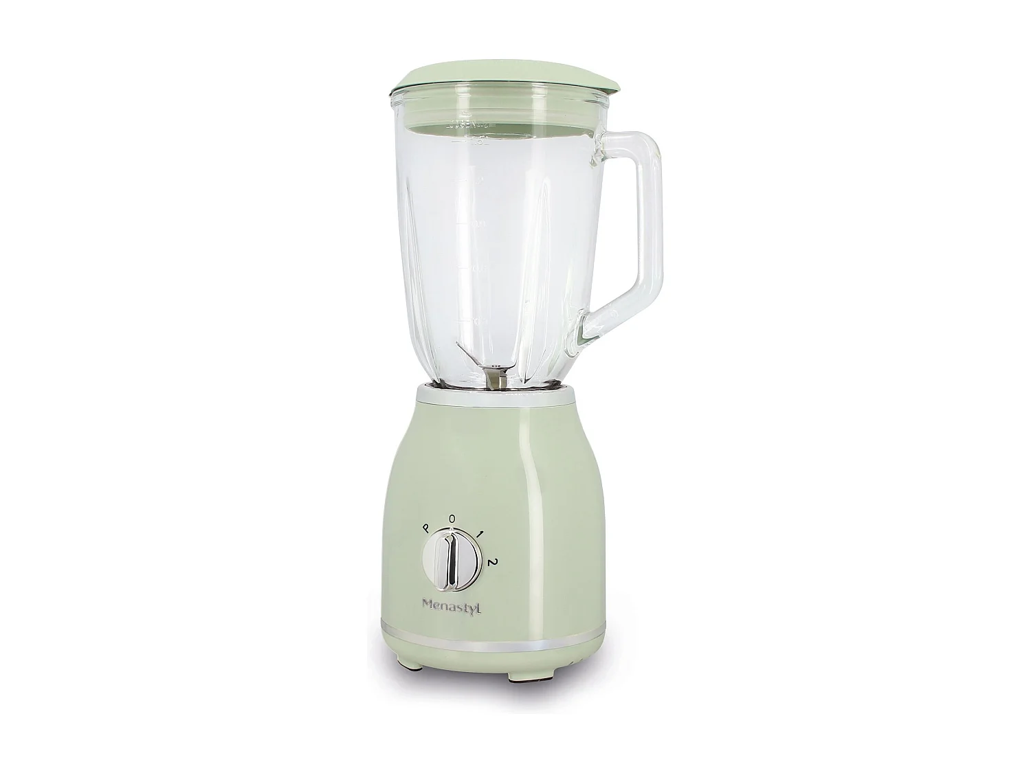 Menastyl - Blender Retro 1.5l En Polypropylène Celadon Et Contenant En Verre