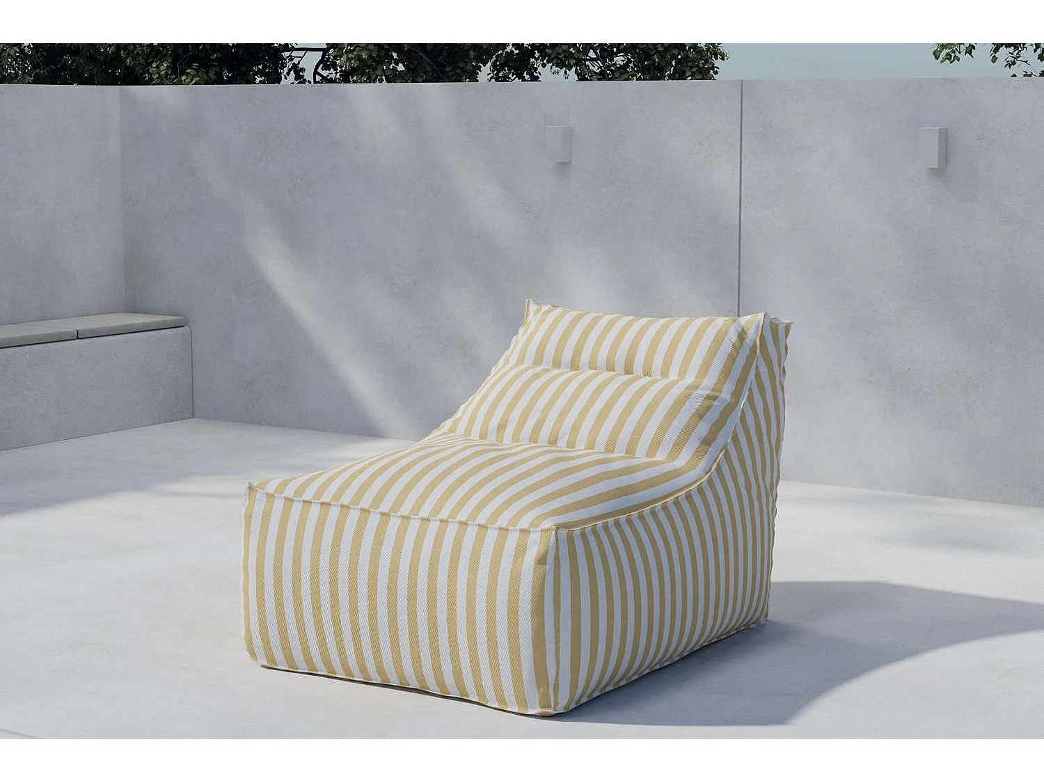 Redang fauteuil lounge pouf poire jaune.