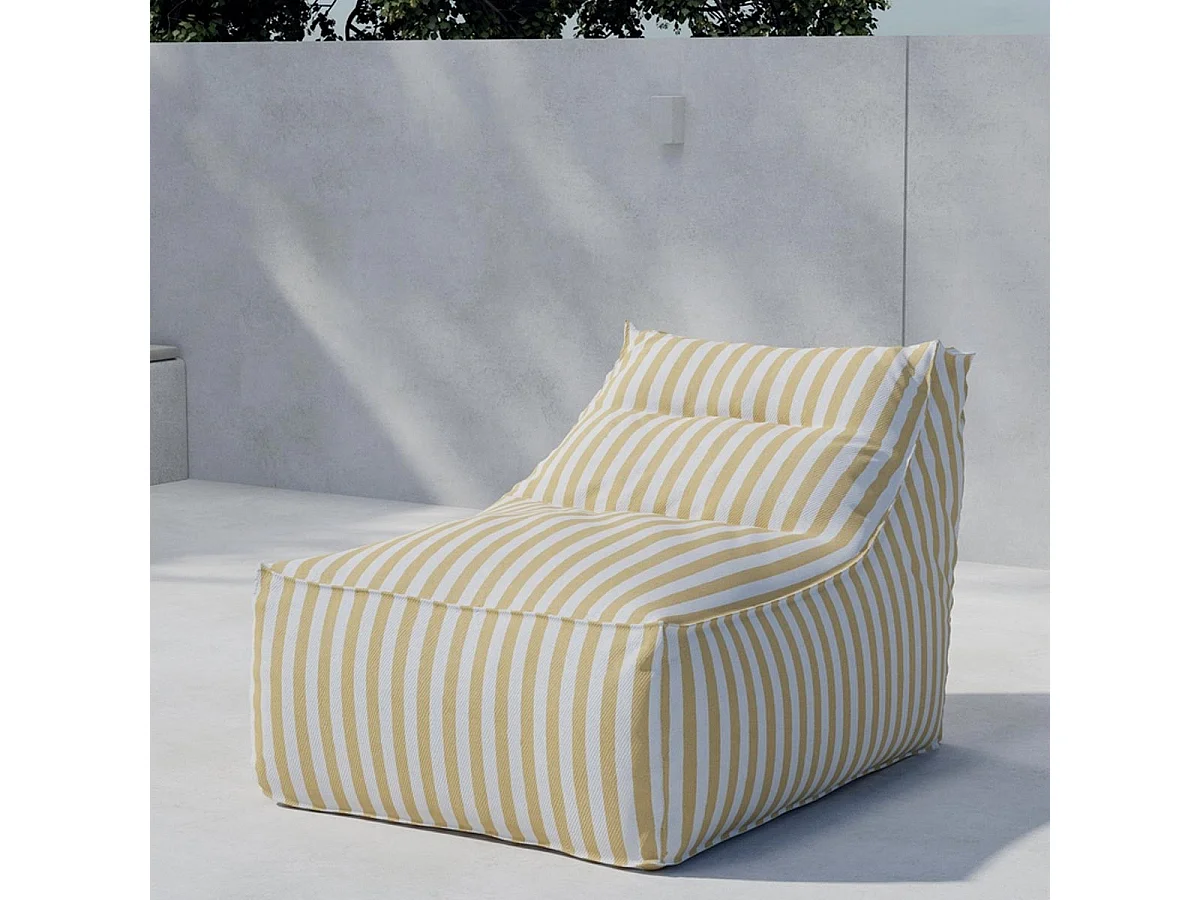 Bain de Soleil à Rayures "Redang" 118cm Jaune & Blanc