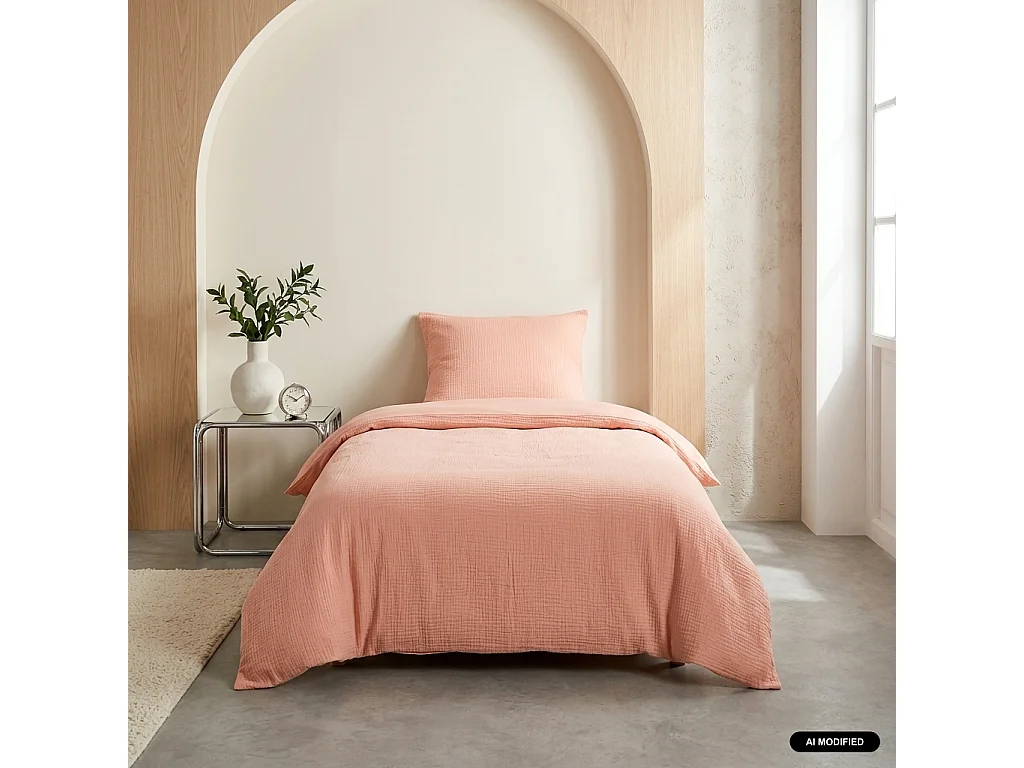 Set biancheria da letto di cotone pesca - 200x140x5 cm