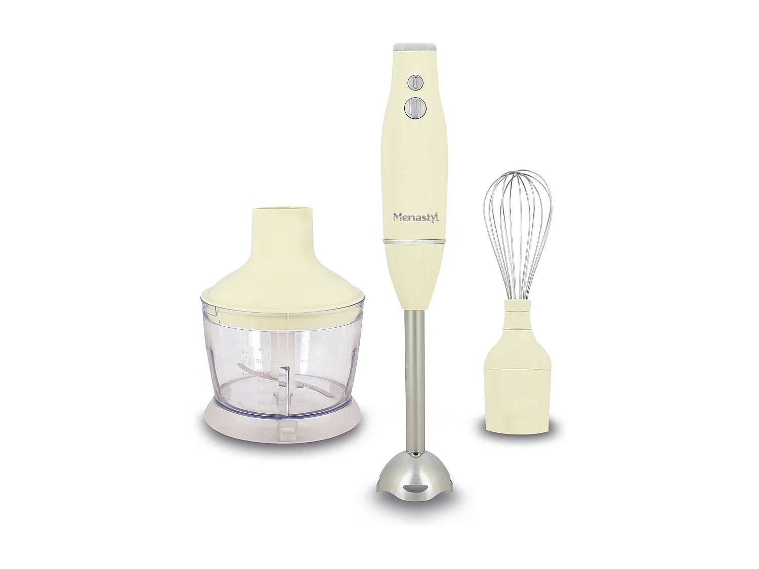 Menastyl - Mixeur 3 En 1 Retro En Plastique Crème