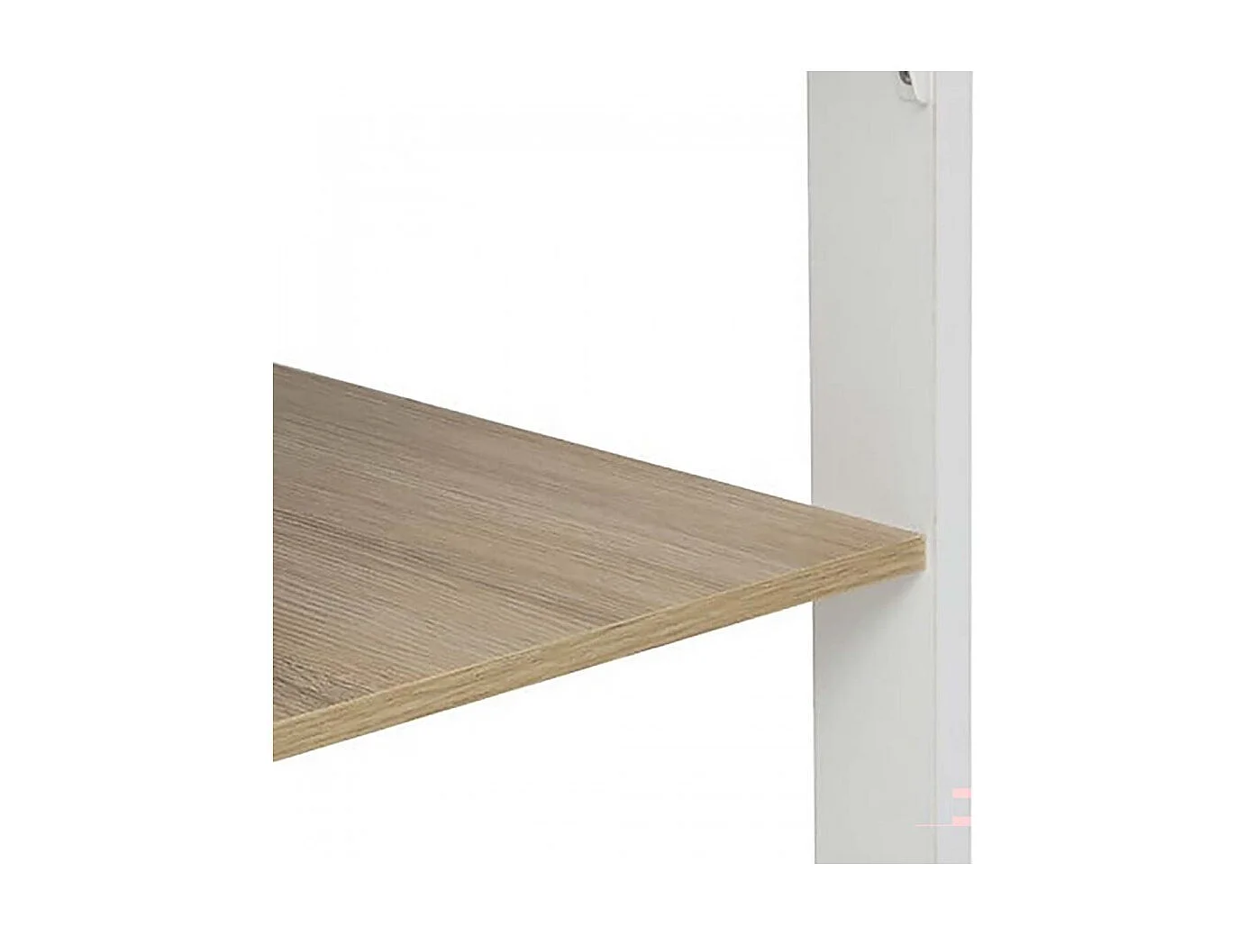Table de comptoir de cuisine avec 3 étagères de rangement, coloris chêne/blanc - Longueur 105 x Profondeur 60 x Hauteur 110 cm