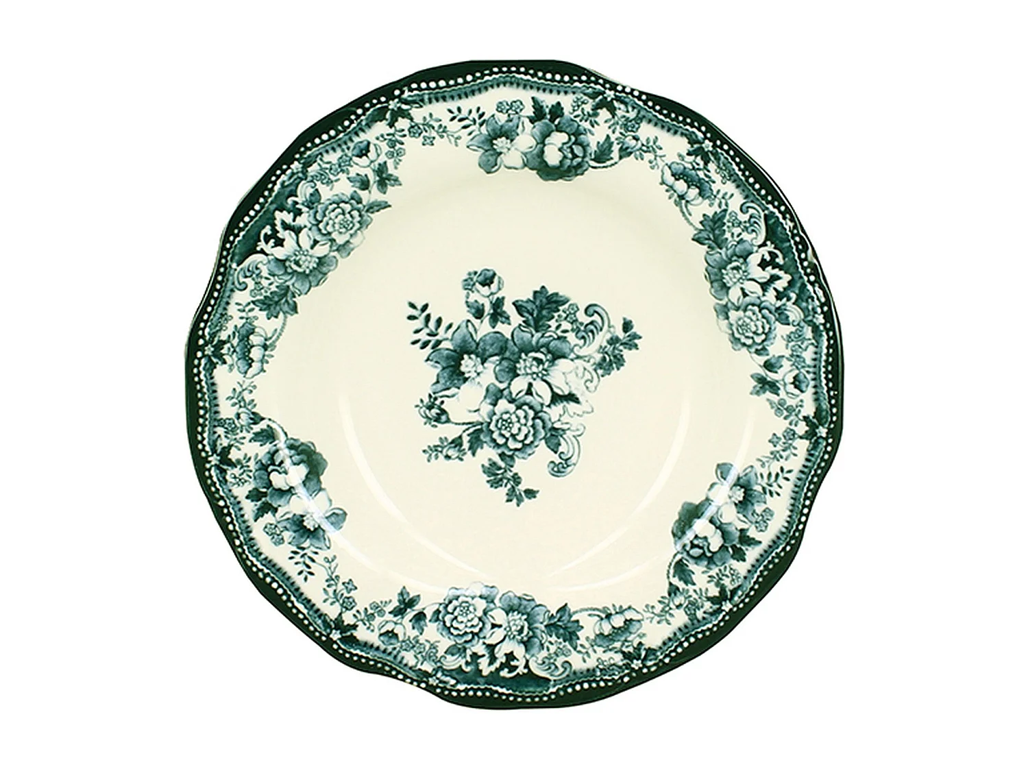 Novastyl - Lot 6 Assiettes Creuses Faustine 22cm En Grès Vert