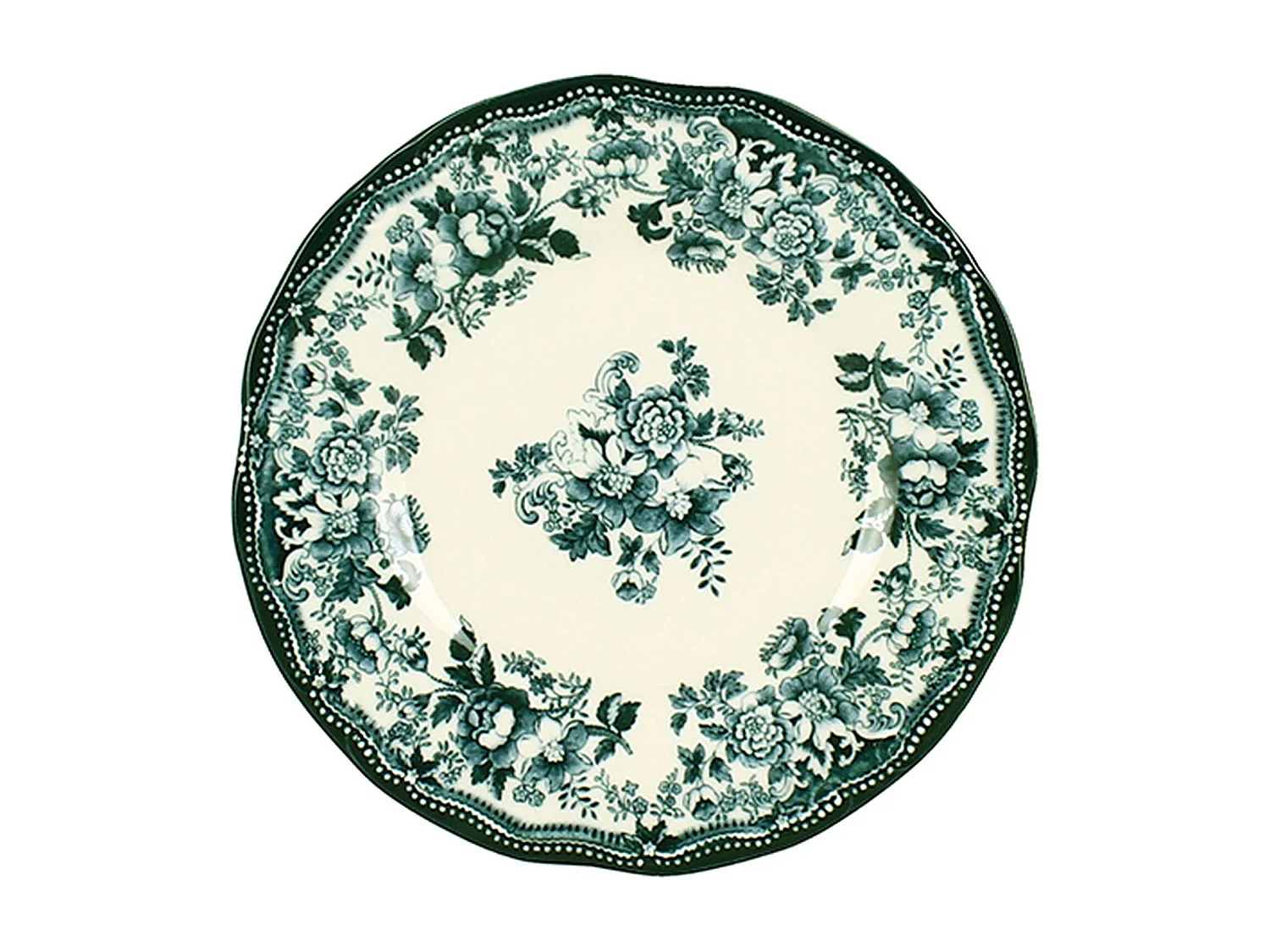 Novastyl - Lot 6 Assiettes à Dessert Faustine 20cm En Grès Vert