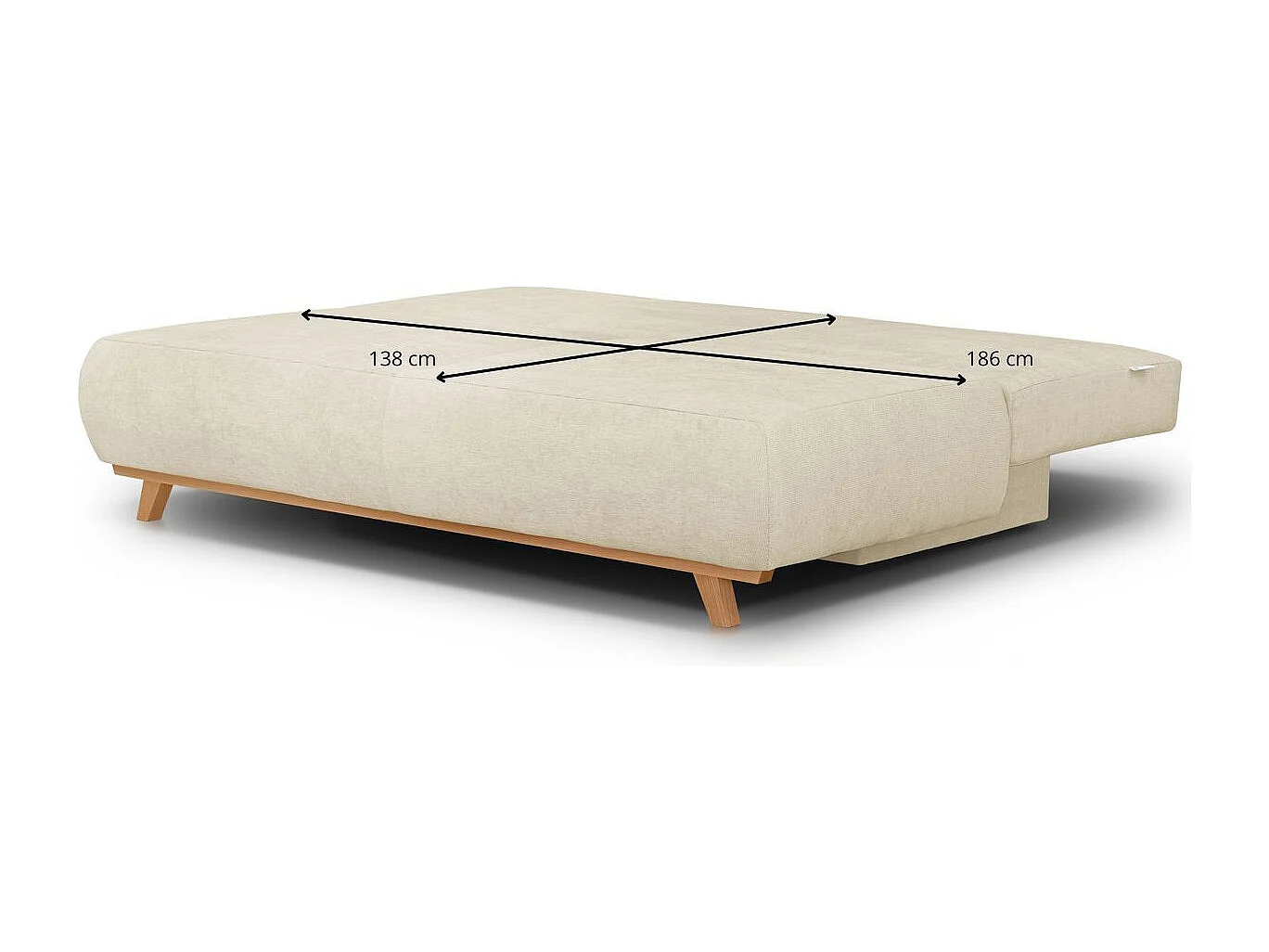 Canapé convertible 3 places avec coffre de rangement en tissu chenille beige foncé - Laria