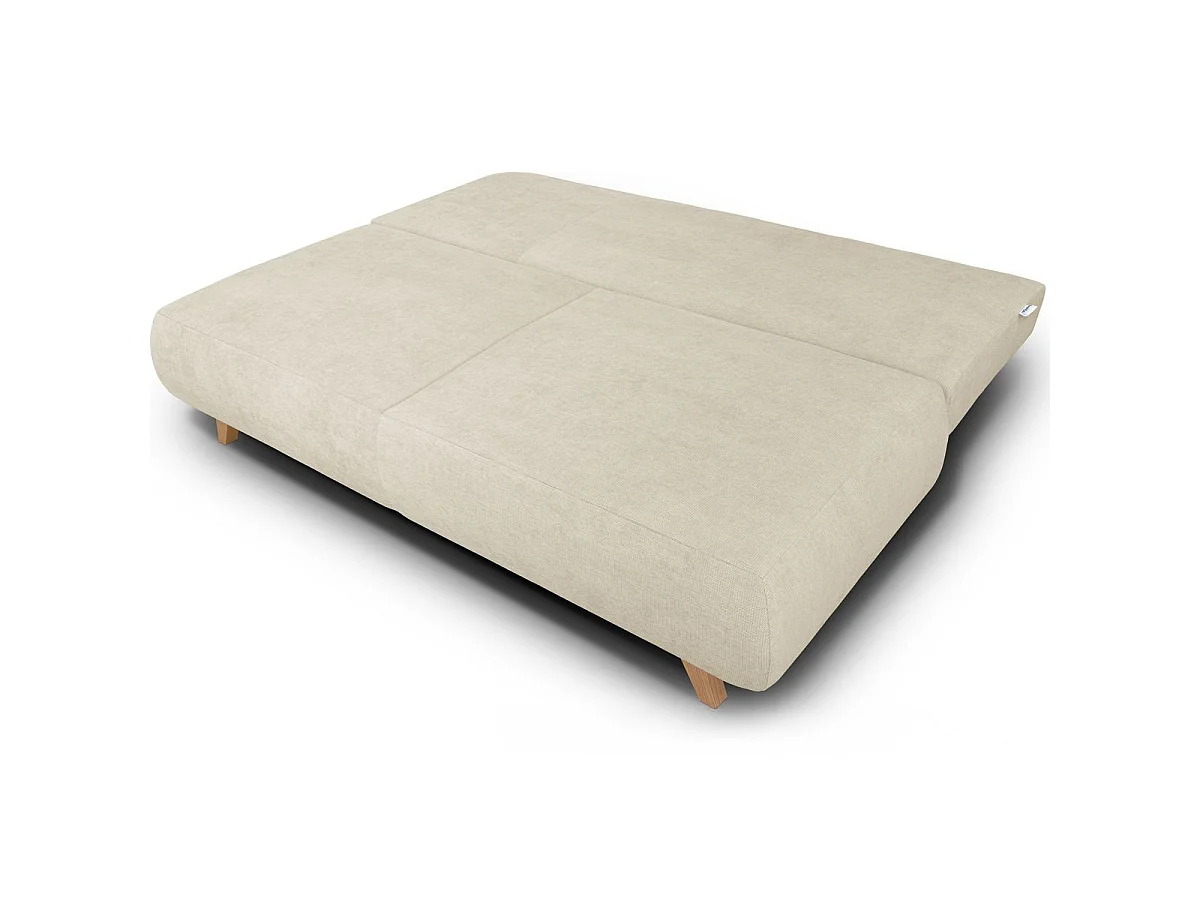 Canapé convertible 3 places avec coffre en tissu chenille beige LARIA