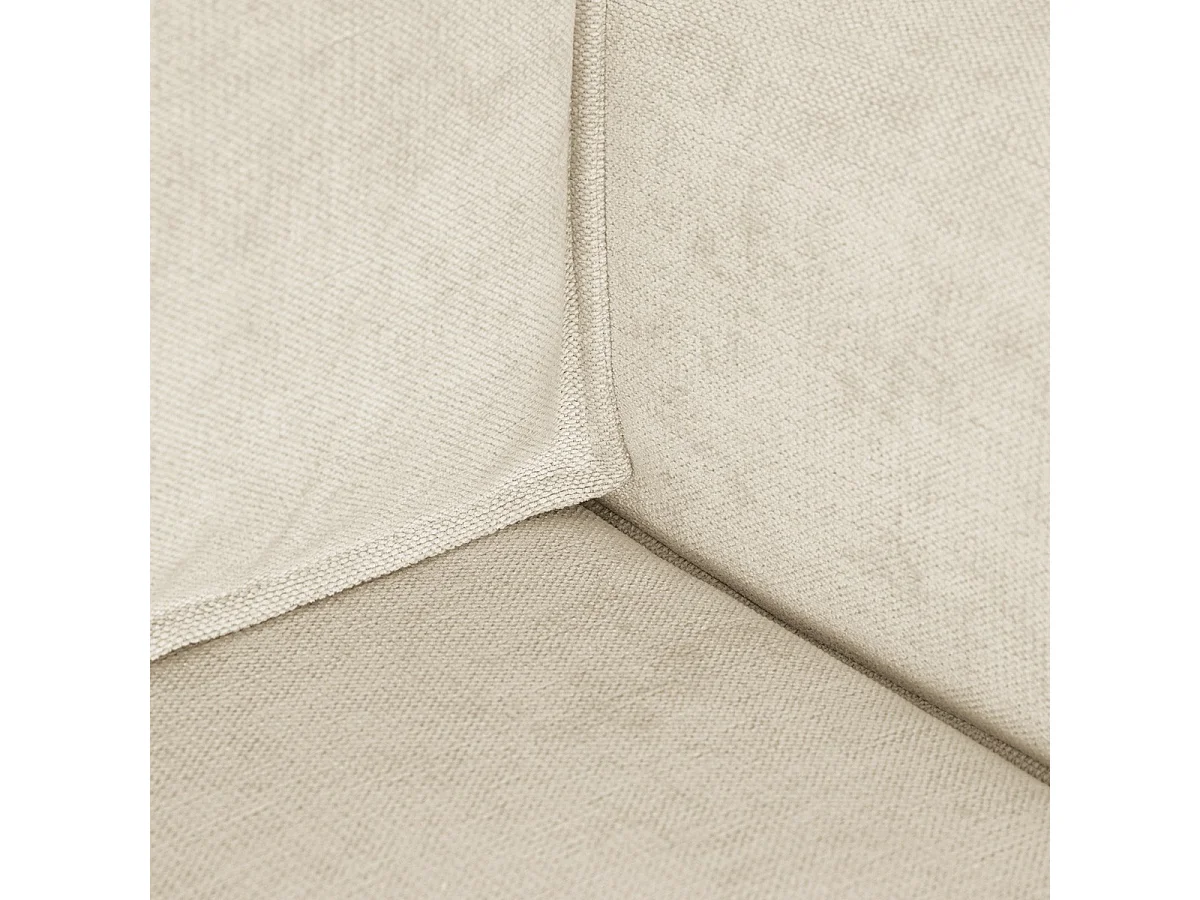 Canapé d'angle convertible 4 places réversible avec coffre en tissu chenille beige LIVIA