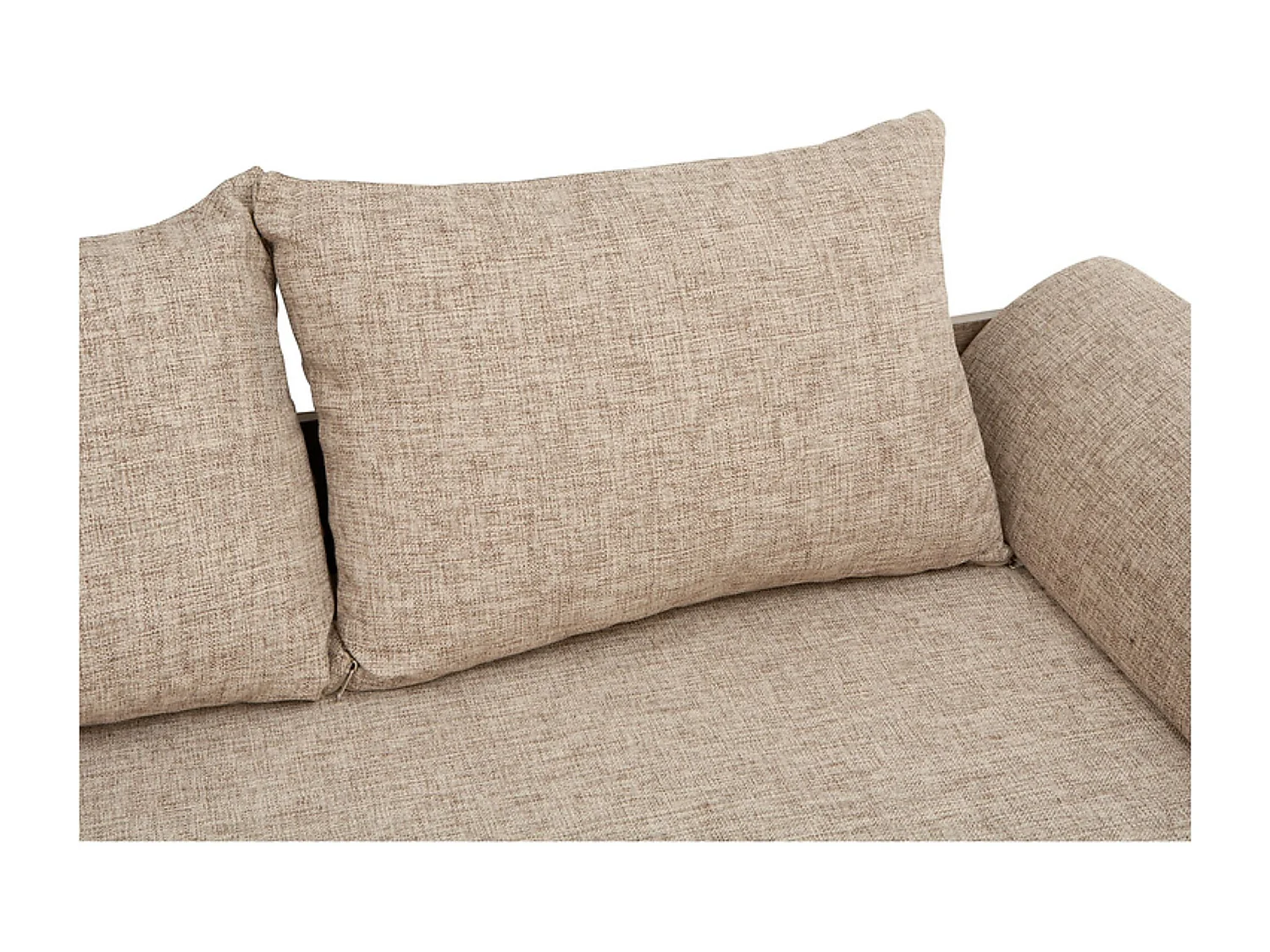 Lit Canapé pliant 80-160x200 coloris Chêne motif écriture avec matelas et 3 oreillers beiges - Longueur 202,5 ​​x Largeur 79-154 x Profondeur 60,5 cm