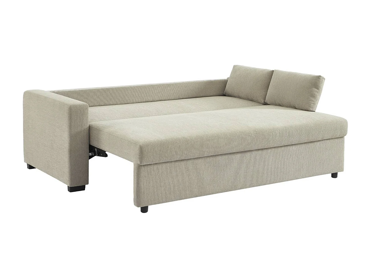 Canapé convertible 3 places tissu chenille beige L 211 x P 90 x H 86 cm - Easy