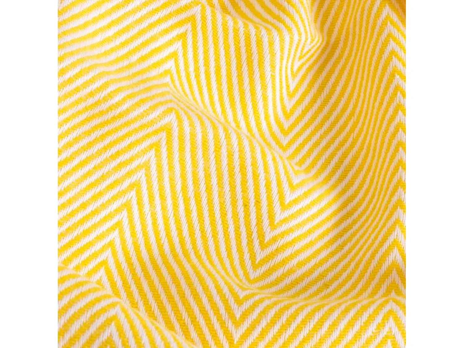 Couverture plaid 100% coton jaune avec franges 180x220cm ZIGORA - SACASA