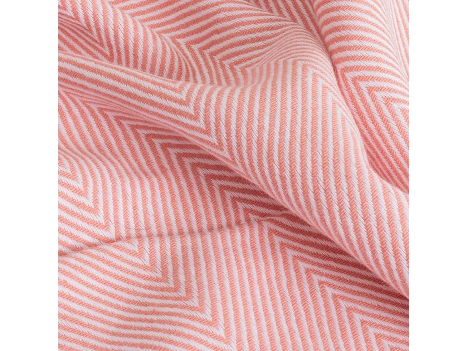 Couverture plaid 100% coton rose saumon avec franges 180x220cm ZIGORA - SACASA