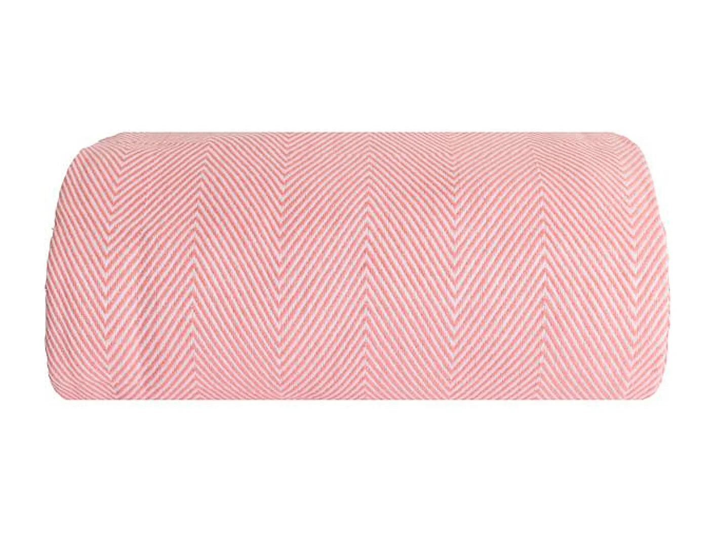 Couverture plaid 100% coton rose saumon avec franges 180x220cm ZIGORA - SACASA
