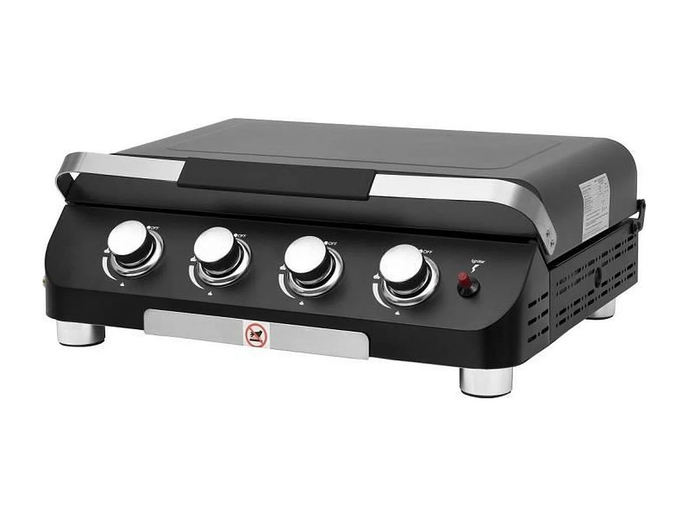 Plancha a gaz - COOKING BOX - PALMA - 4 feux - 69 X 51 X 35 cm - Noir