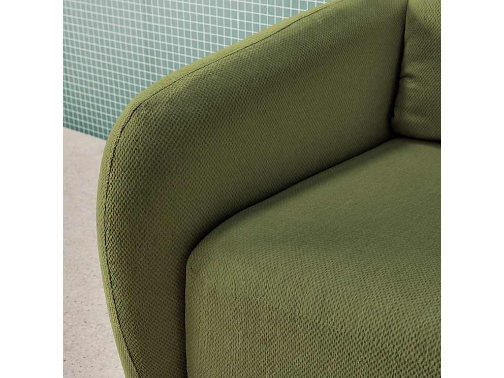 Canapé convertible 2 places tissu chenille kaki - L 170 x P 95 x H 76cm - Twist