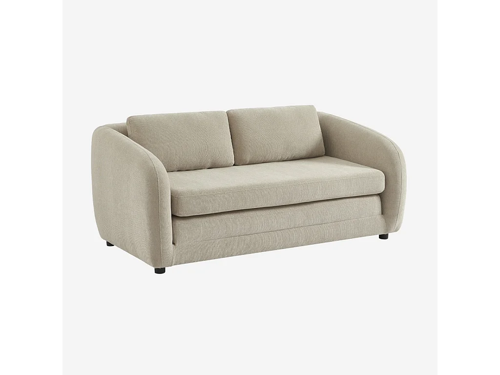 Sofá cama convertible con tejido chenilla, 2 plazas gris claro