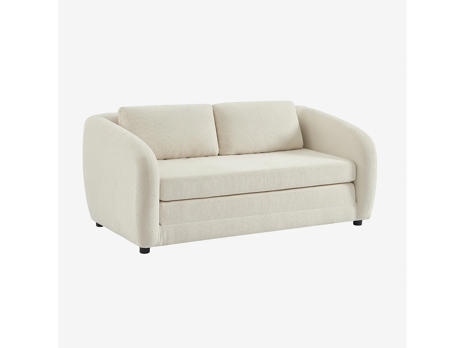 Sofá cama convertible con tejido chenilla, 2 plazas blanco