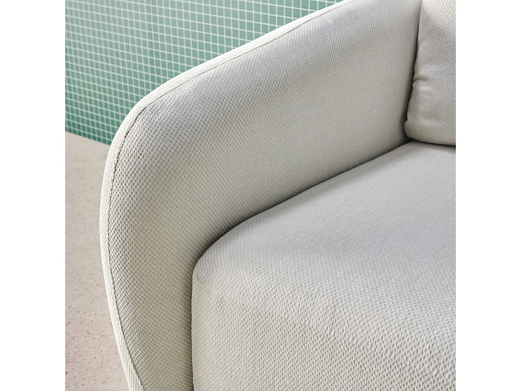 Sofá cama convertible con tejido chenilla, 2 plazas blanco