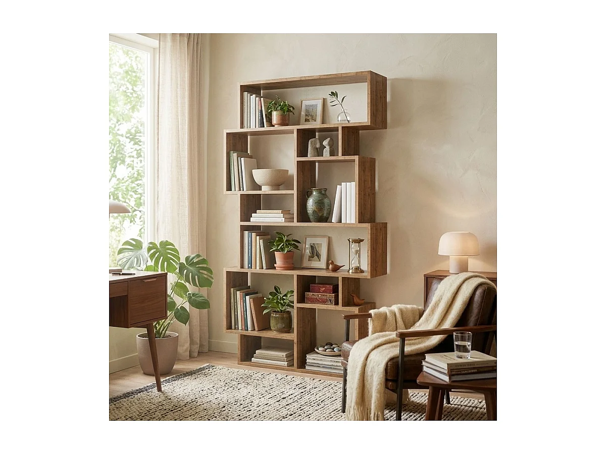 Estante de biblioteca com nichos H168,5 cm - KARMATO