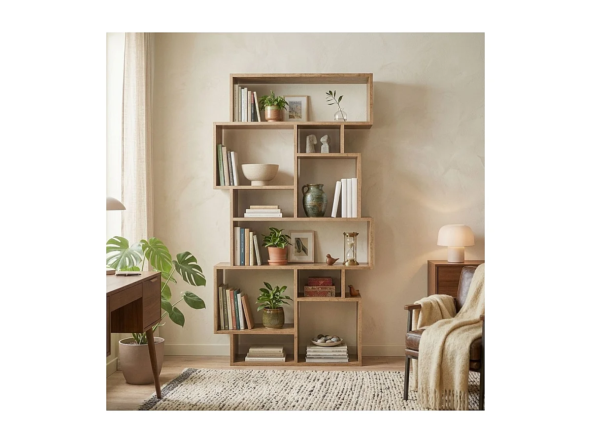 Estante de biblioteca com nichos H168,5 cm - KARMATO