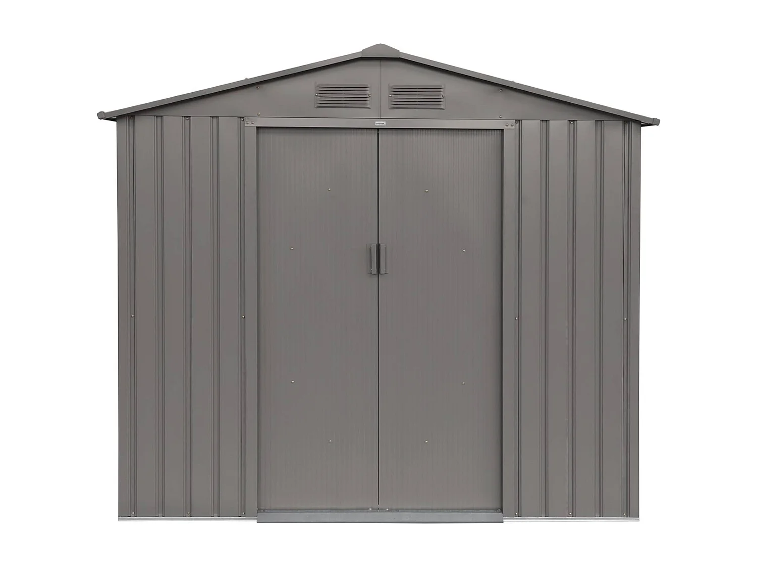 Abri de jardin en métal - Houtland. 2.71 m² taupe - Cabane à outils avec double portes coulissantes. kit de fixation sol inclus. L 213 x P 131 x H 185cm