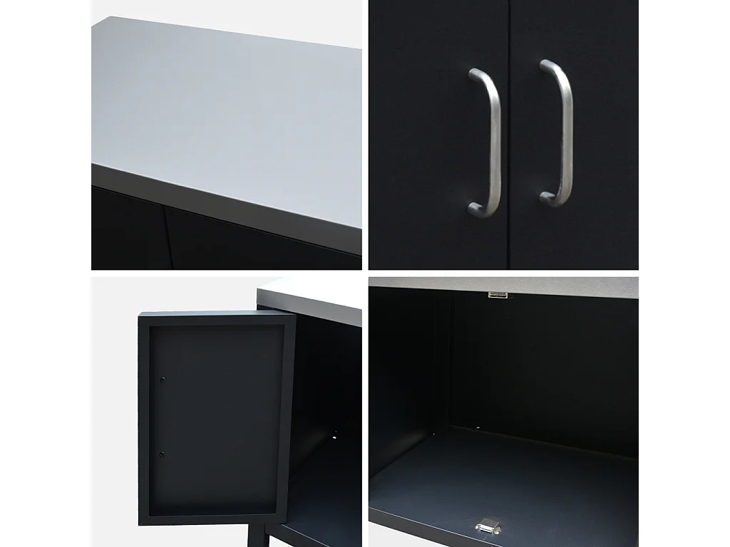 Barbacoa de gas de 4 quemadores de mesa + cocina exterior de acero,