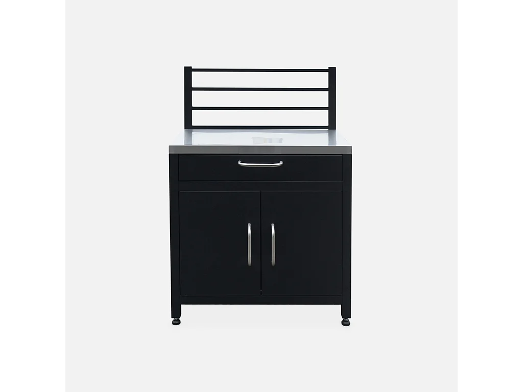 Ensemble de meubles de cuisine extérieure en acier inoxydable 7 modules avec barbecue au gaz 4 brûleurs