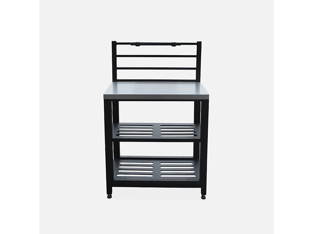 Ensemble de meubles de cuisine extérieure en acier inoxydable 7 modules avec barbecue au gaz 4 brûleurs et housse de protection