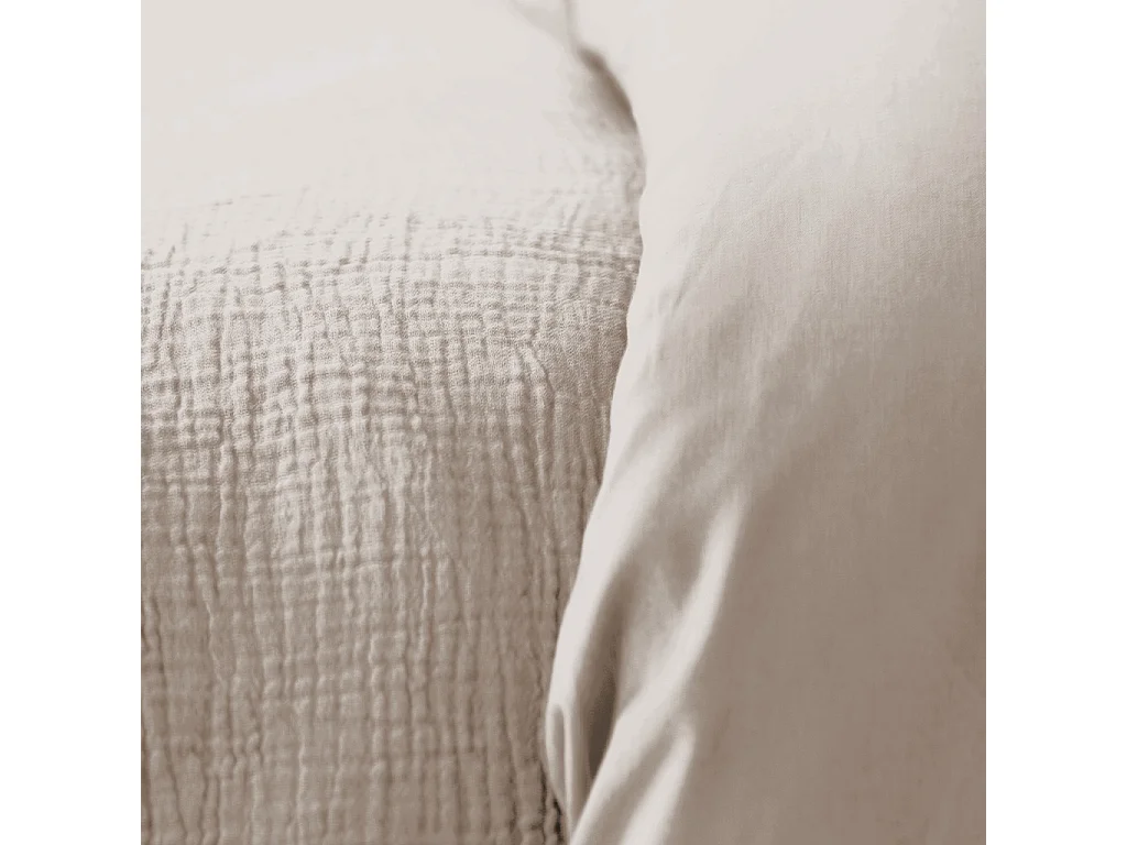 Parure de lit gaze de coton galet 140x200cm - Alix