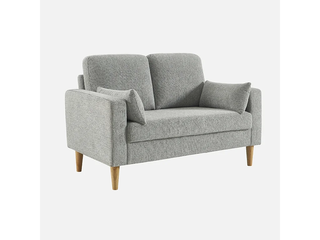 Divano in legno di hevea e ciniglia, 2 posti