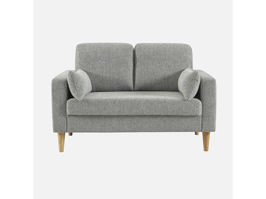 Divano in legno di hevea e ciniglia, 2 posti