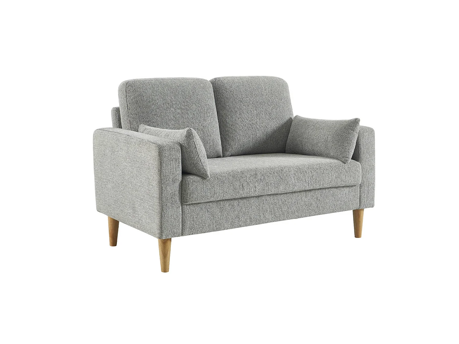 Canapé 2 places en tissu chenille gris clair BJORN
