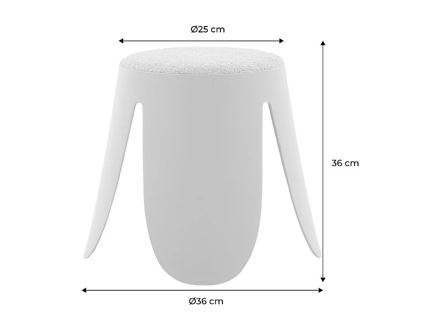Sgabello impilabile per bambini in bouclé testurizzato, set di 2,