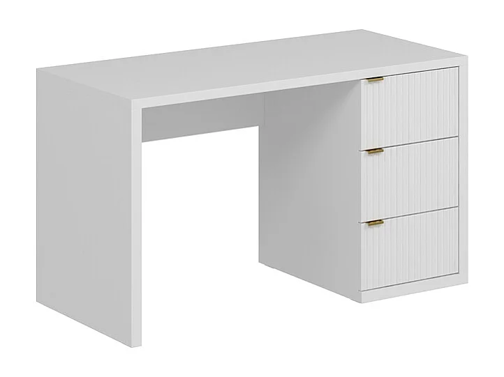 Bureau avec 3 tiroirs - Blanc - MABELI