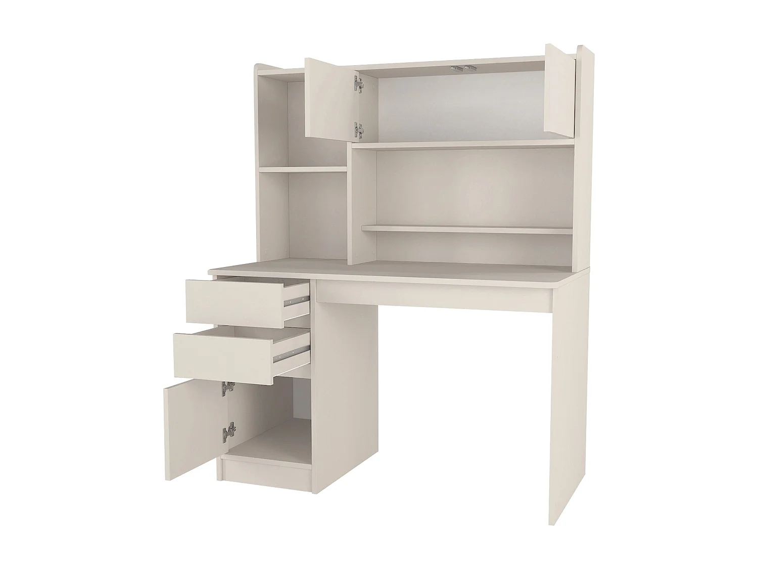 Bureau avec rangements - Beige - OLADIA