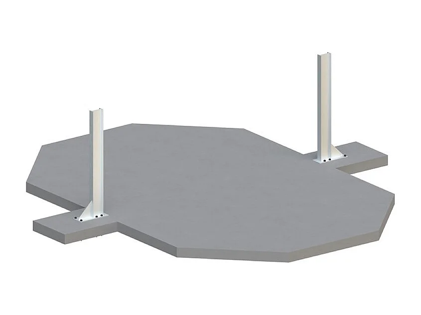 Piscina in legno NEMO 5.79 x 3.49 - H.1.45 m, sabbia, con supporti fissati al calcestruzzo - BAS7304OSPL3 - ALTANKA
