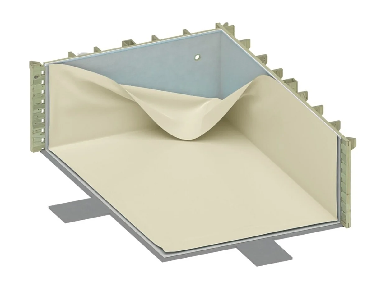 Piscina in legno NEMO 5.79 x 3.49 - H.1.45 m, sabbia, con supporti fissati al calcestruzzo - BAS7304OSPL3 - ALTANKA