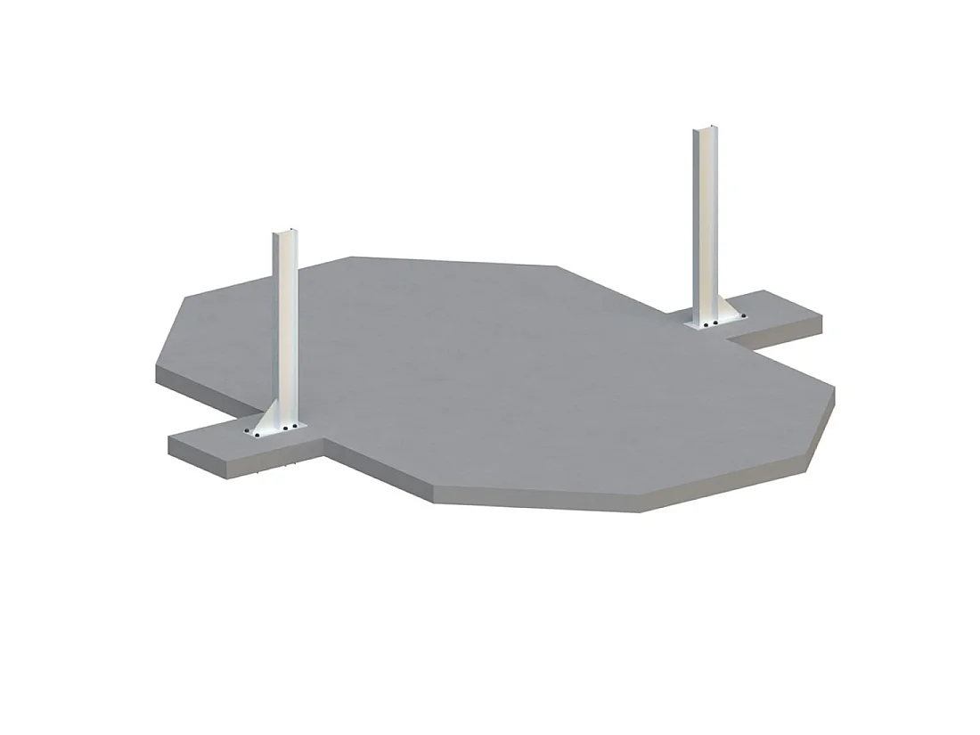 Piscina in legno NEMO 4.3 x 3 - H.1.18 m, grigio, con supporti fissati al calcestruzzo - BAS7302OSPL2 - ALTANKA