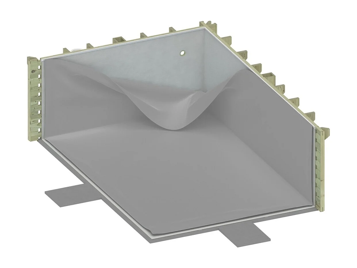 Piscina in legno AQUA 7 x 3.75 - H.1.45 m, grigio, con supporti fissati al calcestruzzo - BAS7308OSPL2 - ALTANKA