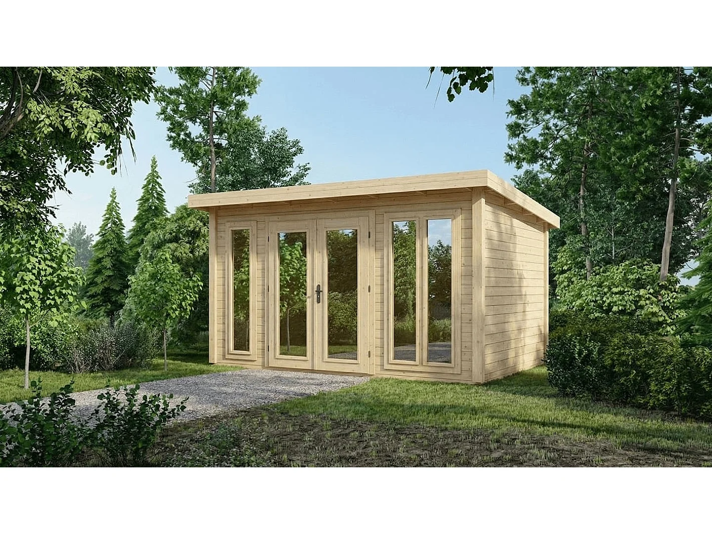 Casetta da giardino in legno Kira 4,04x4,09 m - 12 m2 - 34 mm - 000009 - ALTANKA