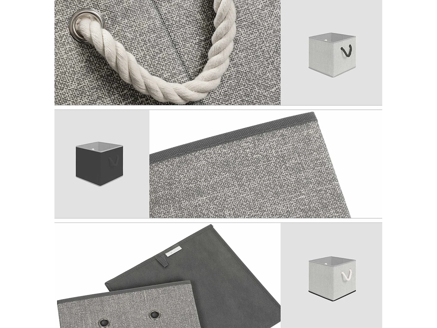 Lot de 3 boîtes de rangement, boîte pliante Addis-Abeba