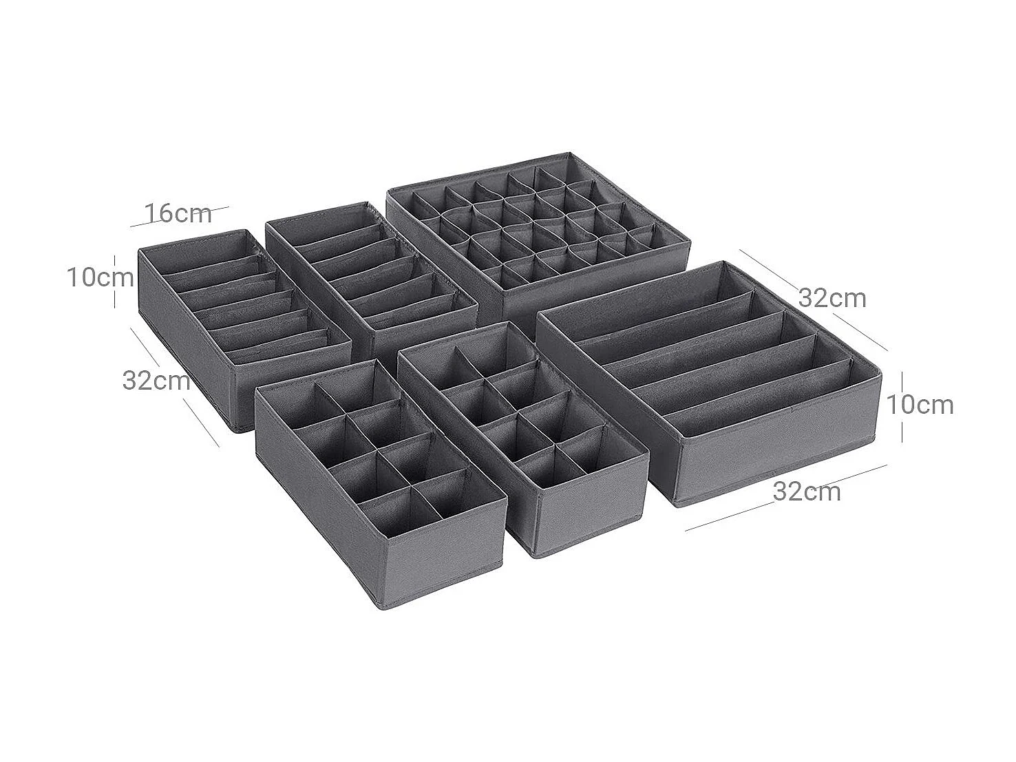 Lot de 8 boîtes de rangement pliantes Phoenix