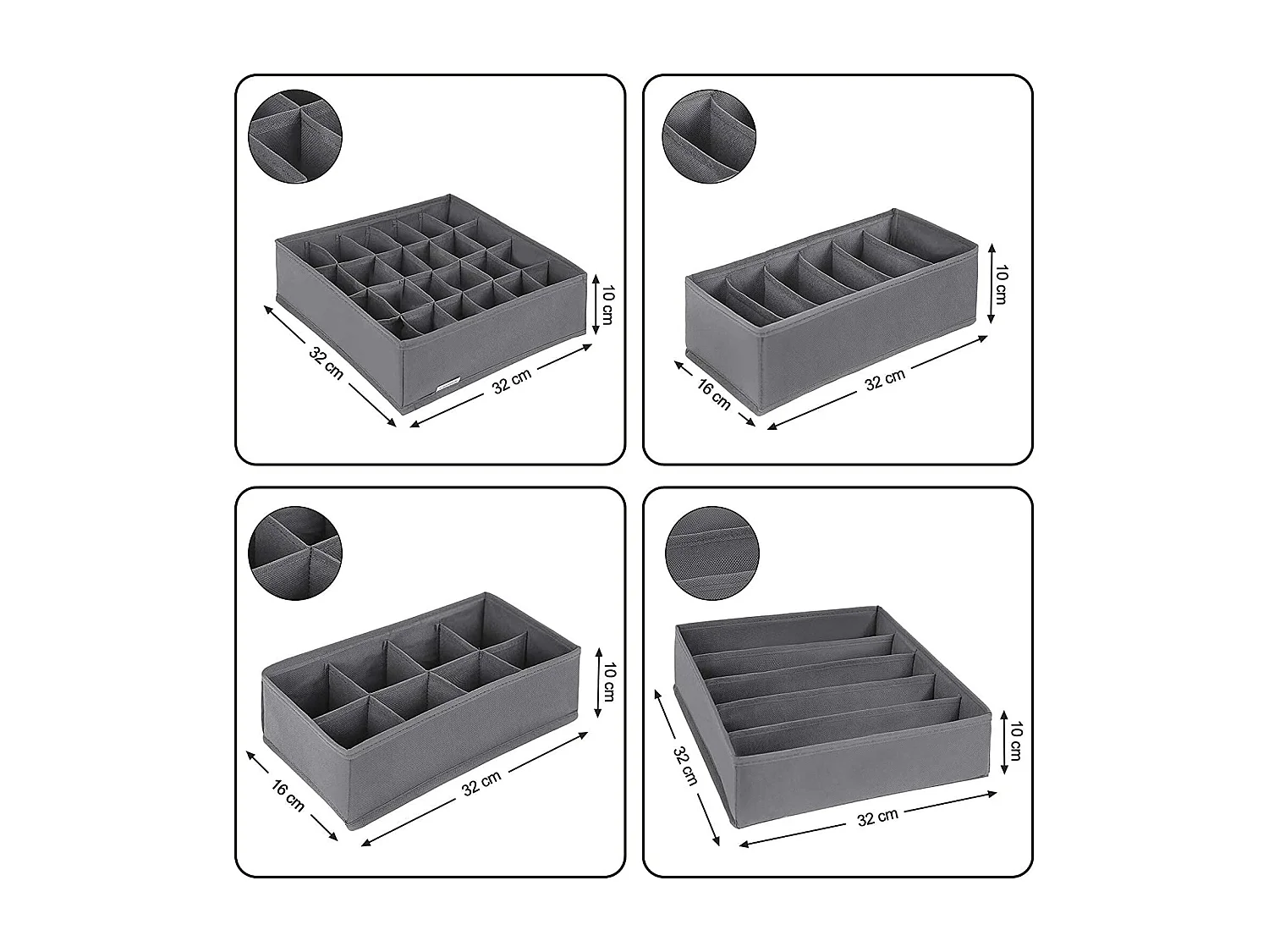 Lot de 8 boîtes de rangement pliantes Phoenix