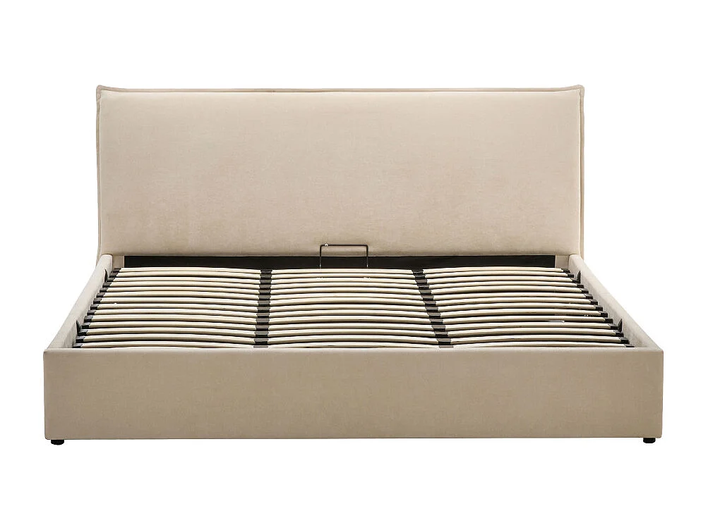 Cama - Lit coffre en tissu 180x200cm - Beige