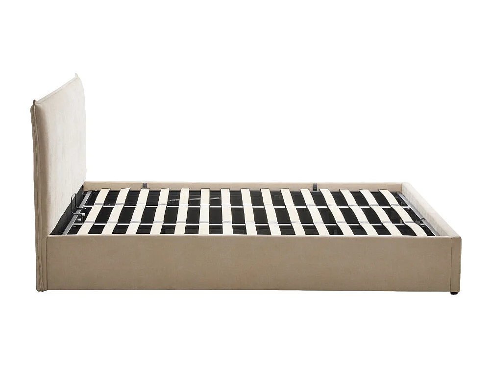 Cama - Lit coffre en tissu 180x200cm - Beige
