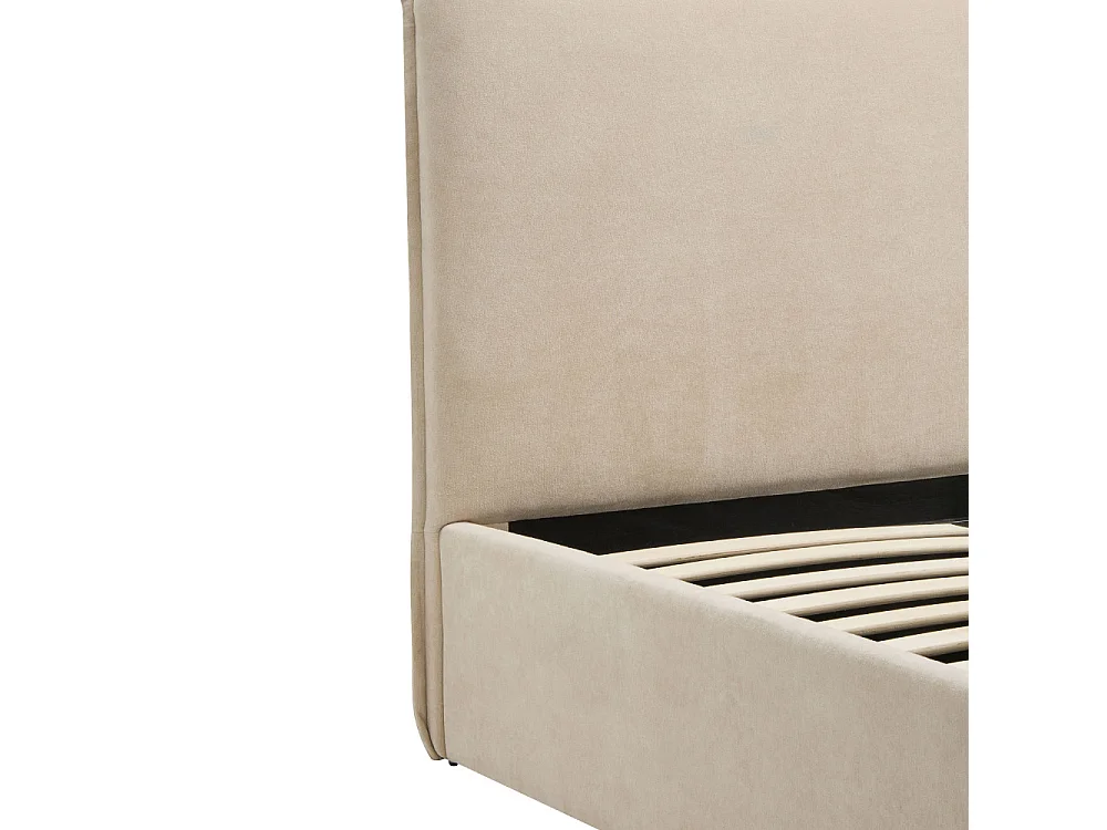 Cama - Lit coffre en tissu 180x200cm - Beige